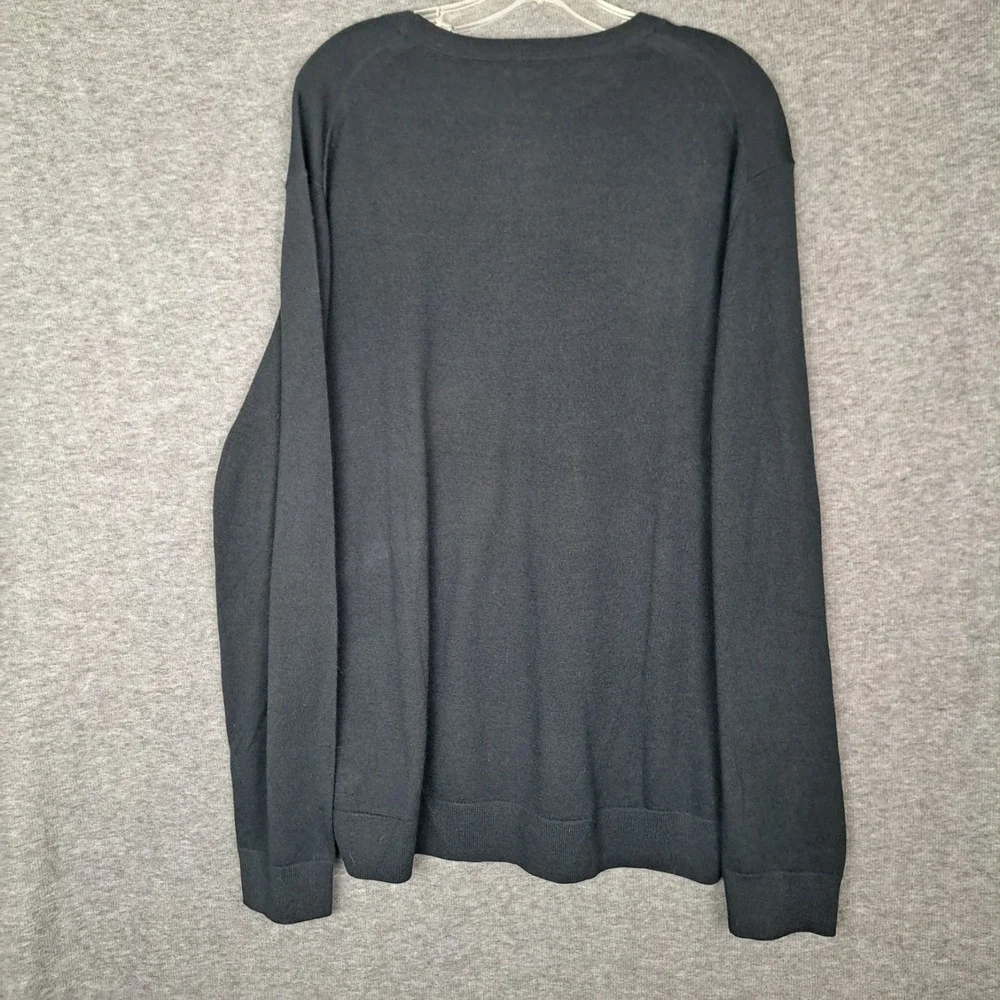 Banana Republic‎ Black 100% Merino Wool Crewneck Lightweight Sweater Size XXL